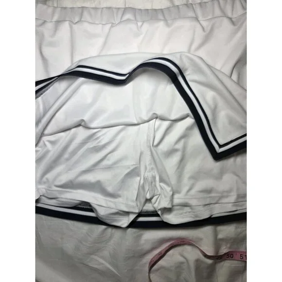 Nanette Lepore Play Tennis Golf Skorts White W Black Stripes Mini S/M NWT W28 - Picture 8 of 10